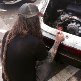 THE Magnus Walker signing one of our cars!